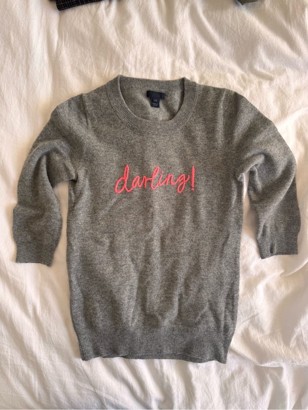 J Crew Collection ‘darling!' Crewneck Sweater 3/4 sleeve